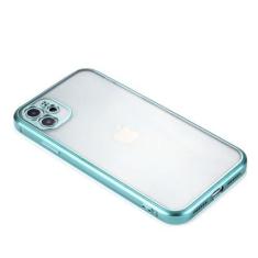 Imagem de Capa transparente com moldura quadrada revestida de luxo para iPhone 12 11 Pro Max Mini XS XR X 7 8 Plus SE 2 Capa de silicone macia transparente fosca, verde, para iPhone 11Pro Max