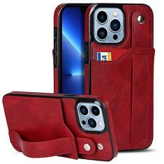 Imagem de Capa de telefone carteira de couro com alça de pulso para iPhone 13 Pro Max 12 11 Pro Max X XR XS 8 7 Plus 11 Slot para cartão Slot Kickstand Capa macia, T4, para iPhone 12Pro