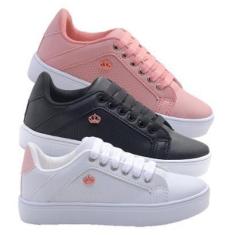 Imagem de Kit 3 Pares Tênis Feminino Infantil Criança Escolar Juvenil-Feminino