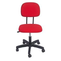Imagem de Cadeira secretaria com regulagem de altura L duplo  base com rodízio  tecido vermelho