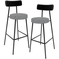 Imagem de Kit 02 Banquetas Alta Cozinha Sala Jantar Em Aço Milão L02 material si