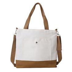 Imagem de Saco de lona com zíper Bolsa grande para mulheres Bolsa de ombro atravessada (Brown)
