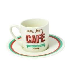 Imagem de Conjunto 6 Xícaras De Café Com Pires Porcelana 90 Ml