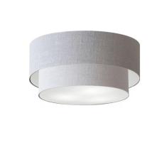 Imagem de Plafon Duplo Cilíndrico Md-3062 Tecido 45X40cm Bivolt Cinza