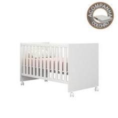 Imagem de Berço 2 em 1 Americano com Rodízios Linha Doce Sonho  com Colchão 130x70 cm Baby Light Qmovi Ortobom