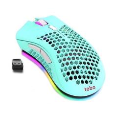 Imagem de Mouse leve para jogos, mouse para jogos sem fio recarregável com receptor USB RGB Backlight Mouse de computador para laptop, PC