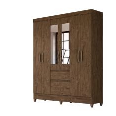 Imagem de Guarda Roupa 6 Portas com Espelho New Cuba Castanho Wood 899331 Moval