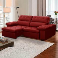 Imagem de Sofa Retratil Reclinavel 2 Lugares 1,80m Crystal Veludo Bordô LansofBR