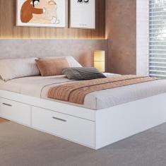Imagem de Cama Casal com 4 Portas 140 Tókio para Quarto Branco