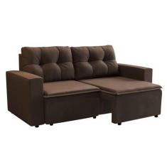 Imagem de Sofá 3 Lugares Retrátil Amsterdã I Suede Marrom 180 cm - Mobly