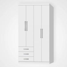 Imagem de Guarda Roupa Modulado 4 Portas e 3 Gavetas Cancun J&A Móveis Branco
