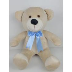 Imagem de Urso De Pelúcia Bolota Médio 50CM Doce De Leite Com Laços Coloridos Pa