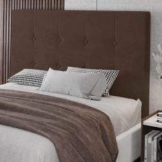 Imagem de Cabeceira Cama Box Casal Queen Size Luana 160cm Veludo Marrom - Abmaza