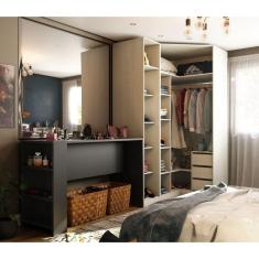 Imagem de Guarda Roupa 3 Gavetas, Cabideiro E Bancada Crema Com PTx