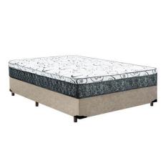 Imagem de Cama Box Casal Colchão Mola Bonnel Prime Coil Detroit + Box Suede 64X1