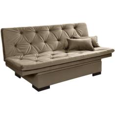 Imagem de Sofá Cama Baú 3 Lugares Multiuso Em Suede - Essencial Estofados