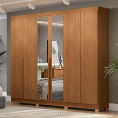 Imagem de Guarda-Roupa Casal 6 Portas 4 Gavetas com Espelho Cb01r582 Canela - Kappesberg
