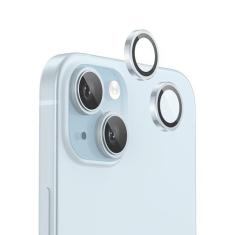 Imagem de FLOLAB Protetor de lente de câmera NanoArmour para iPhone 15/15 Plus durável, capa de câmera de vidro temperado, anel de câmera de alumínio, TruColors antirreflexo, ultra transparente e fácil de