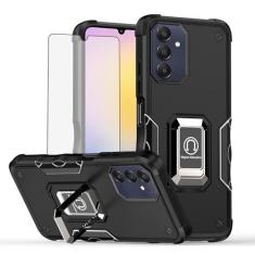 Imagem de Asuwish Capa de telefone para Samsung Galaxy A25 5G com película protetora de tela de vidro temperado e suporte de anel fino suporte híbrido rígido acessórios de celular A 25 25A SM-A256U mulheres