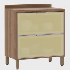 Imagem de Balcão Cozinha 80 Cm 2 Gavetõs Reflecta Bronze Lari Luciane Móveis