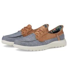 Imagem de Skechers Tênis náutico feminino sem uso das mãos sem cadarço em movimento Flex-Coastal Sky, Azul/branco, 37