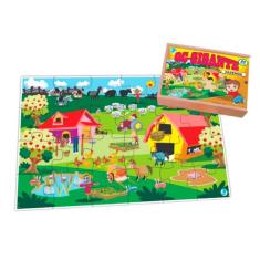 Imagem de Quebra cabeca gigante fazenda C/24 PcS