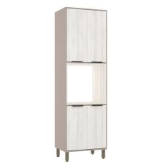 Imagem de Paneleiro Torre Quente 70cm 4 Portas Stylo Luciane Móveis Cinammon-teka ártico