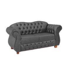 Imagem de Sofá Chesterfield Merlô 2 Lugares Suede Cinza 2,30M / Decoração, Recep