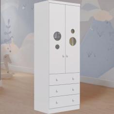 Imagem de Guarda Roupa Infantil Bolinha 2 Portas 3 Gavetas 100% MDF Móveis Peroba
