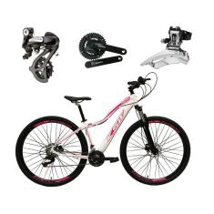 Imagem de Bicicleta Aro 29 Ksw Mwza Feminina Câmbios Shimano Altus 24v K7 Alumínio Freios Hidráulicos Garfo Com Trava - Branco/ROSA