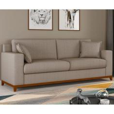 Imagem de Sofá Living Vintage 3 Lugares 220cm Em Boucle Slim Avelã - Arte Cúbica