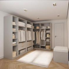 Imagem de Guarda-roupa Modulado de Canto 5 Peças Jade Cabecasa Madeiramadeira Cinza Urbano