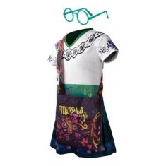 Imagem de Fantasia Roupa Infantil Filme Encanto Mirabel Óculos + Bolsa 2 aos 9 a