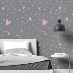 Imagem de Papel De Parede Adesivo Jovem Coração N02064 Rolo 0,58X3M