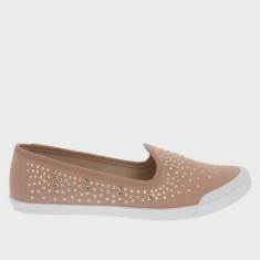 Imagem de Tênis Sapatilha Moleca Slipper Feminino Nude Strass