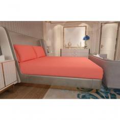 Imagem de Jogo De Lençol Zono Enxovais Cama Queen 3 Peças Malha 100% Algodão Coralina