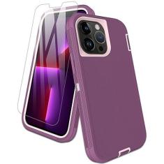 Imagem de Aliruke Capa para iPhone 13 Pro Max, com protetor de tela, capa à prova de poeira, capa de borracha de silicone antiderrapante de corpo inteiro, capa de telefone à prova de quedas de grau militar,