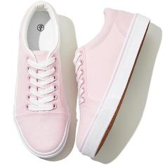 Imagem de Sapatos de lona para mulheres, tênis de lona branco feminino, casual, cano baixo, preto, confortável, tênis, rosa, 40