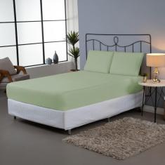 Imagem de Jogo Lençol Casal 3 Peças Percal 140 Fios Liso Algodão