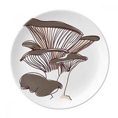 Imagem de Prato de sobremesa com ilustração de cogumelo em porcelana decorativa de 20 cm, jantar em casa