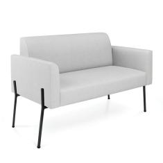 Imagem de Sofá Namoradeira 2 Lugares Pé De Ferro Preto Marisa Linho Cinza D03 - D'rossi