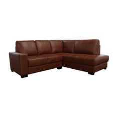 Imagem de Sofá De Couro Canto Marrocos 2 Lugares Com Chaise Direita Conhaque Com
