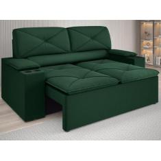 Imagem de Sofá Com Porta Copos Retrátil E Reclinável Pop 1,54M Velosuede Verde -