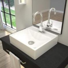 Imagem de Cuba Q39W Ravena com Torneira Luxo e Válvula Click com Sifão e Flexível Compace 