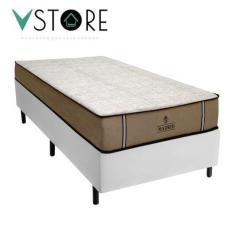 Imagem de Cama Box Solteirão + Colchão Madrid D33 Molas Ensacadas 96X203x66cm Vá