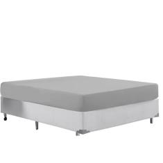 Imagem de Lençol Avulso 400 Fios Casal 100% Poliéster Cinza Barato