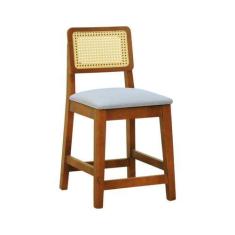 Imagem de Banqueta Baixa/Cadeira Gabi Madeira Maciça Encosto Telinha Assento Lin