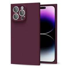 Imagem de oakxco Capa de telefone para iPhone 14 Pro Max de silicone, borda retangular quadrada, de borracha macia, bonita, feminina, estética, moderna, para mulheres, fina, fosca, protetora, flexível,