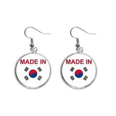 Imagem de Feito na Coreia do Sul, Country Love Ear Pendente Prata Brincos Joias Femininas