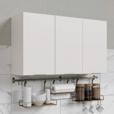 Imagem de Armário Aéreo 3 Portas Ipanema CabeCasa MadeiraMadeira Branco/Branco